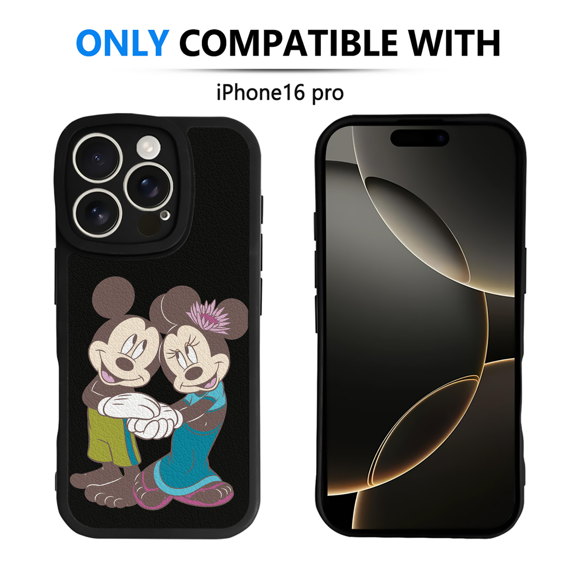 （画像用） ミッキーマウス Mickey Mouse 【iPhone 16シリーズ対応】シリコンスマホケース（レザー調） 材質：シリコン